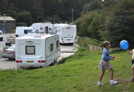 Picture of girls playing at a trailer site